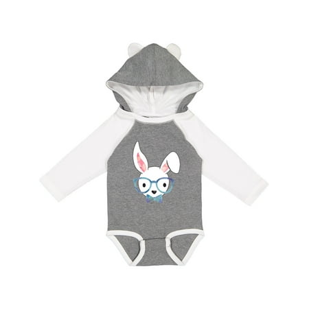 

Inktastic Cute Hipster Bunny Blue Gift Baby Boy or Baby Girl Long Sleeve Bodysuit