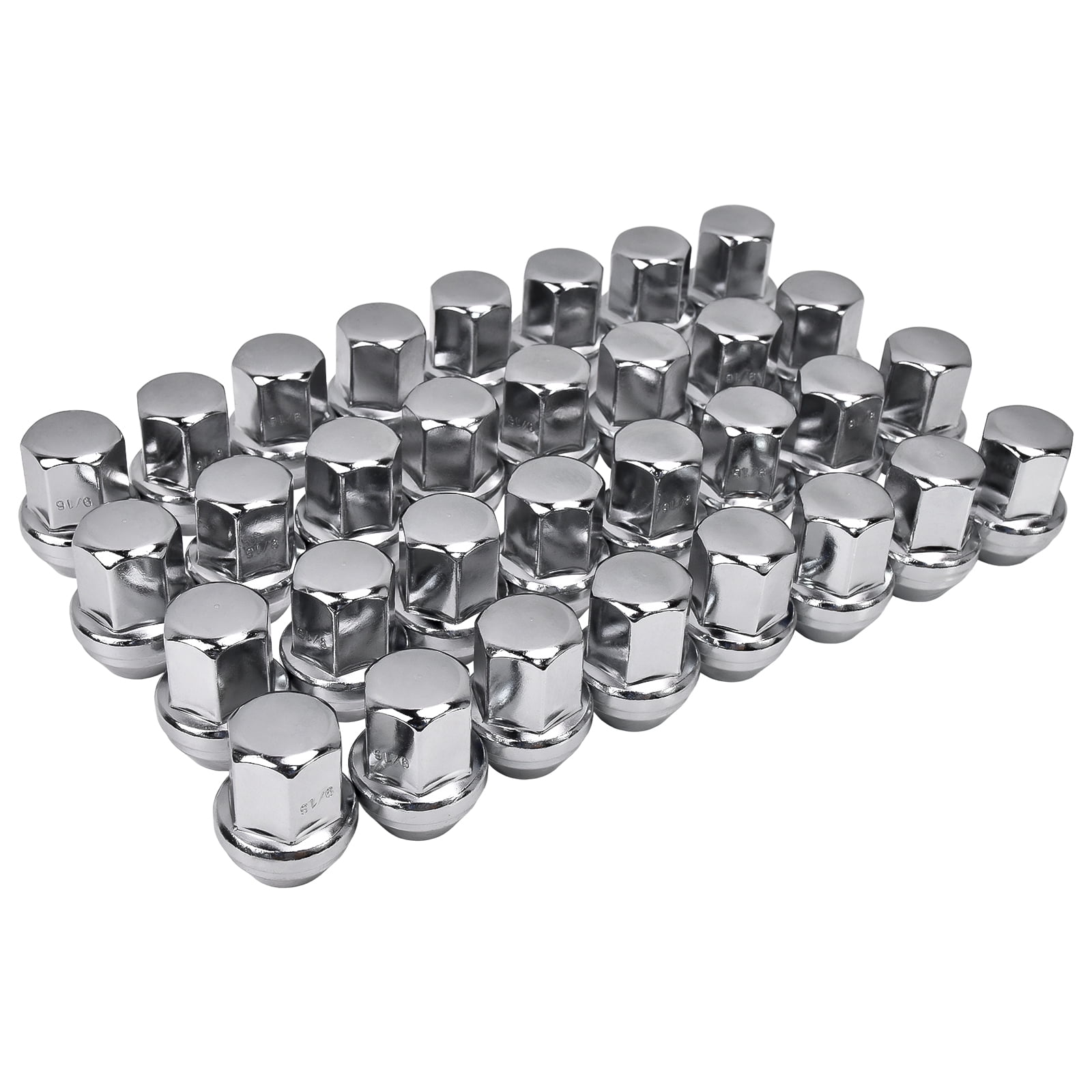 Hex Autoparts 32PCS 9/16-18 Chrome Lug Nuts for Dodge Ram 2500 3500 1994-2011 Durango Dakota