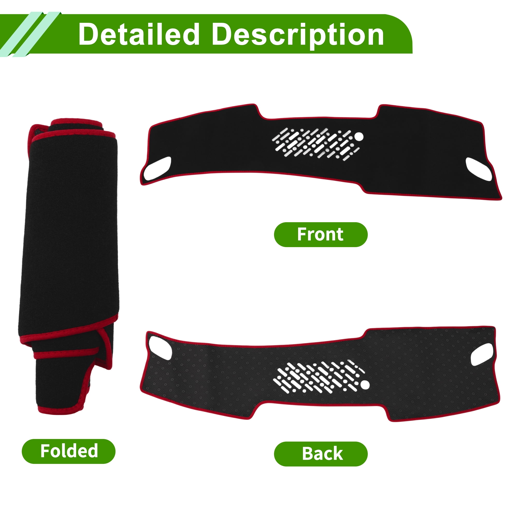 Unique Bargains Durable Polyester Cover Mat for Hyundai Vehicles Black Red