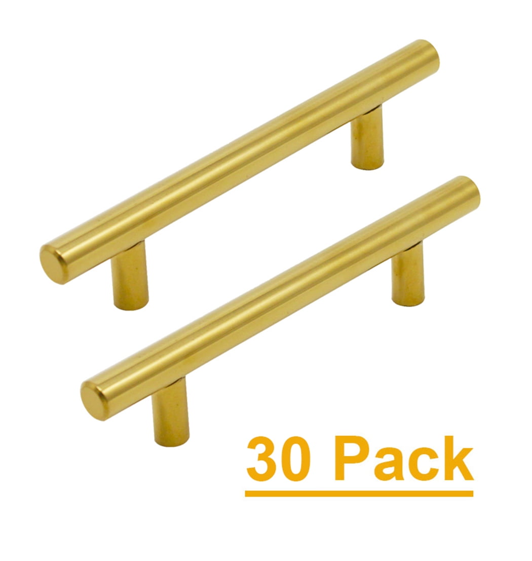 33/4 Inch Handles Brushed Brass Pulls 30 Packs