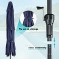 thumbnail image 6 of Pellebant 9 x 5 ft Patio Outdoor Umbrella Rectangular Double Top Market Umbrella in Blue, 6 of 11