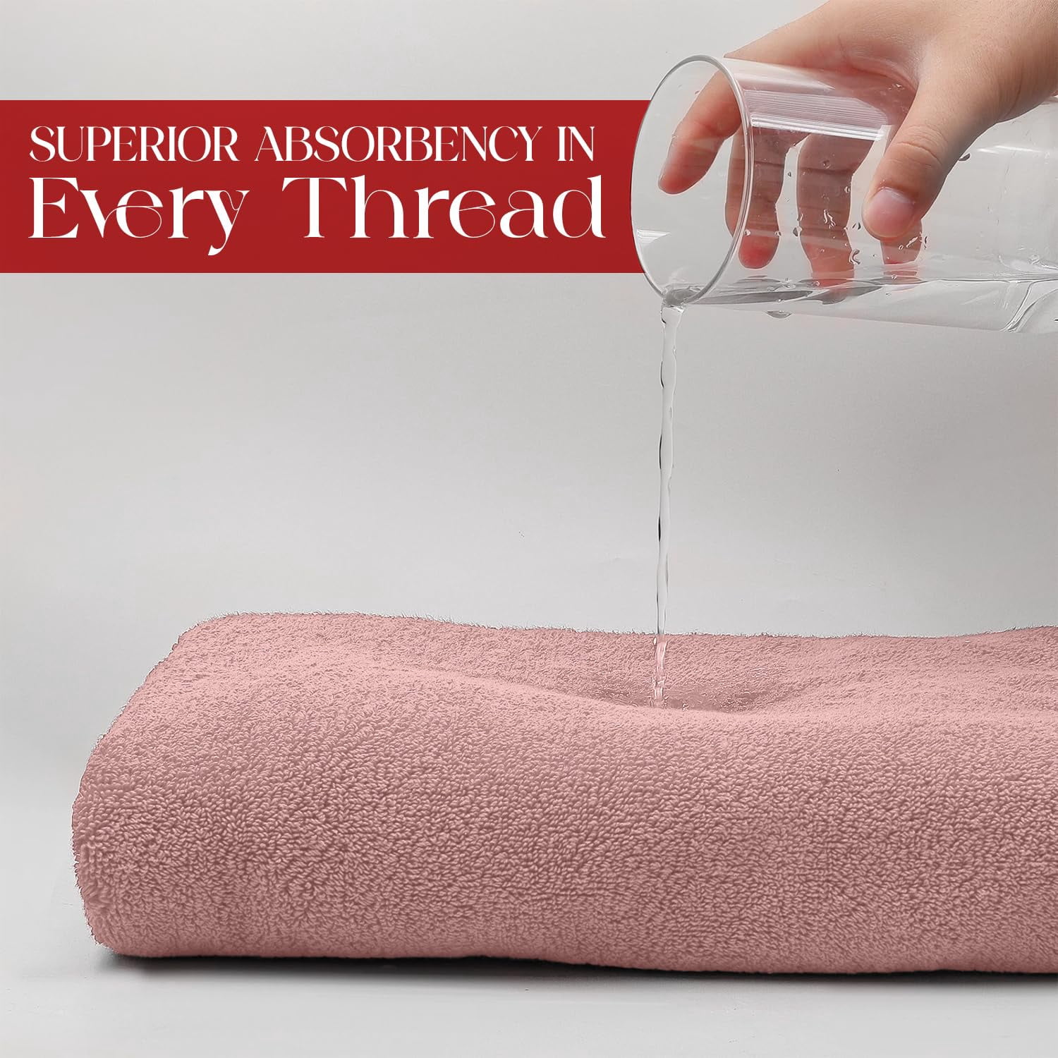RIVERSIDE Oversized Bath Sheet 1 Pack 40x80 Soft Cotton Absorbent Towel 600 GSM - Dusky Pink