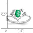 thumbnail image 2 of 14K White Gold Emerald Diamond Ring, 2 of 2