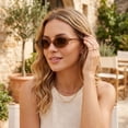 thumbnail image 7 of Retro Oval Sunglasses for Women Chic Cat Eye 90s Sunnies Y2K Trendy Narrow Shades Lightweight Frame UV Protection Designer Square Small Rectangle Sun Glasses, 7 of 7