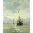 thumbnail image 2 of Hendrik Willem Mesdag 20x24 Black Ornate Framed Double Matted Museum Art Print Titled: Calm Sea (1860 - 1900), 2 of 5