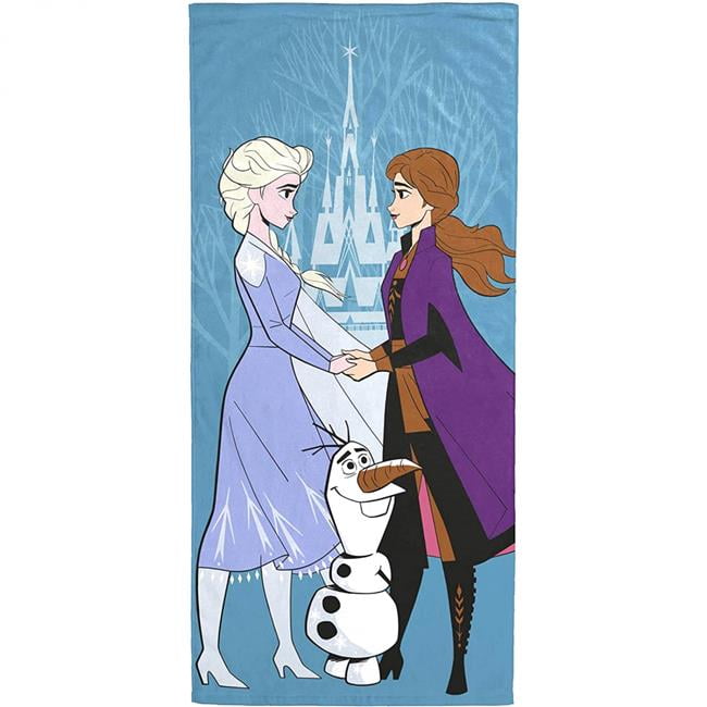 Frozen 845666 27 x 54 in. Disney Frozen Ana & Elsa Holding Hands Microfiber Beach Towel