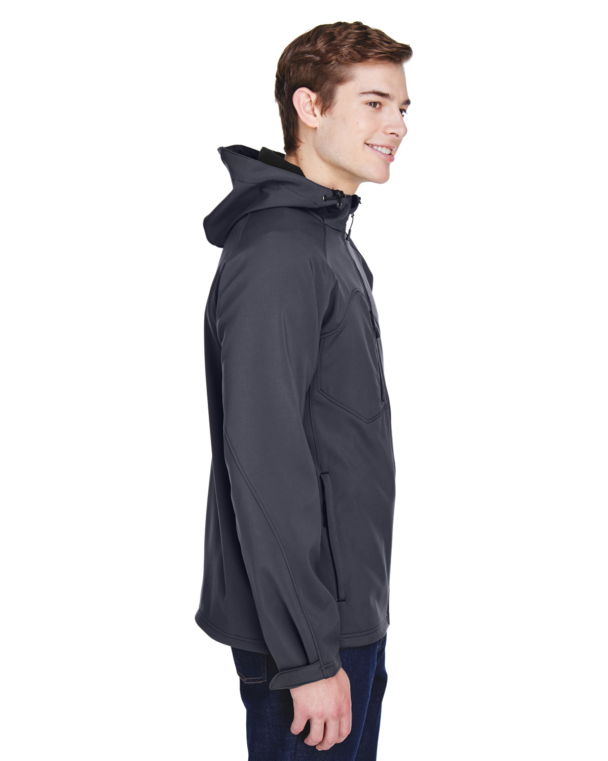Men's Prospect Two-Layer Fleece Bonded Soft Shell Hooded Jacket - FOSSIL GREY - XL - image 3 of 3