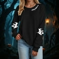 thumbnail image 2 of mgoYE Halloween Tee Shirts for Women Halloween Sweatshirts for Women Ghost Pumpkin Long Sleeve Shirt Graphic Tees Fall Pullover Tops(Black,XL), 2 of 5