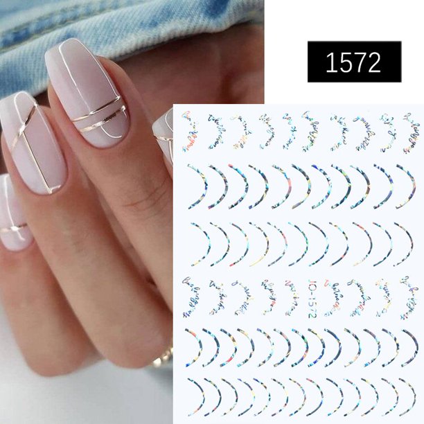 Cinta de rayas de oro rosa francés Diseño de uñas Líneas de rayas Geometría 3D Pegatina para uñas Gel Polaco Calcomanías para manicura Tan Jianjun unisex