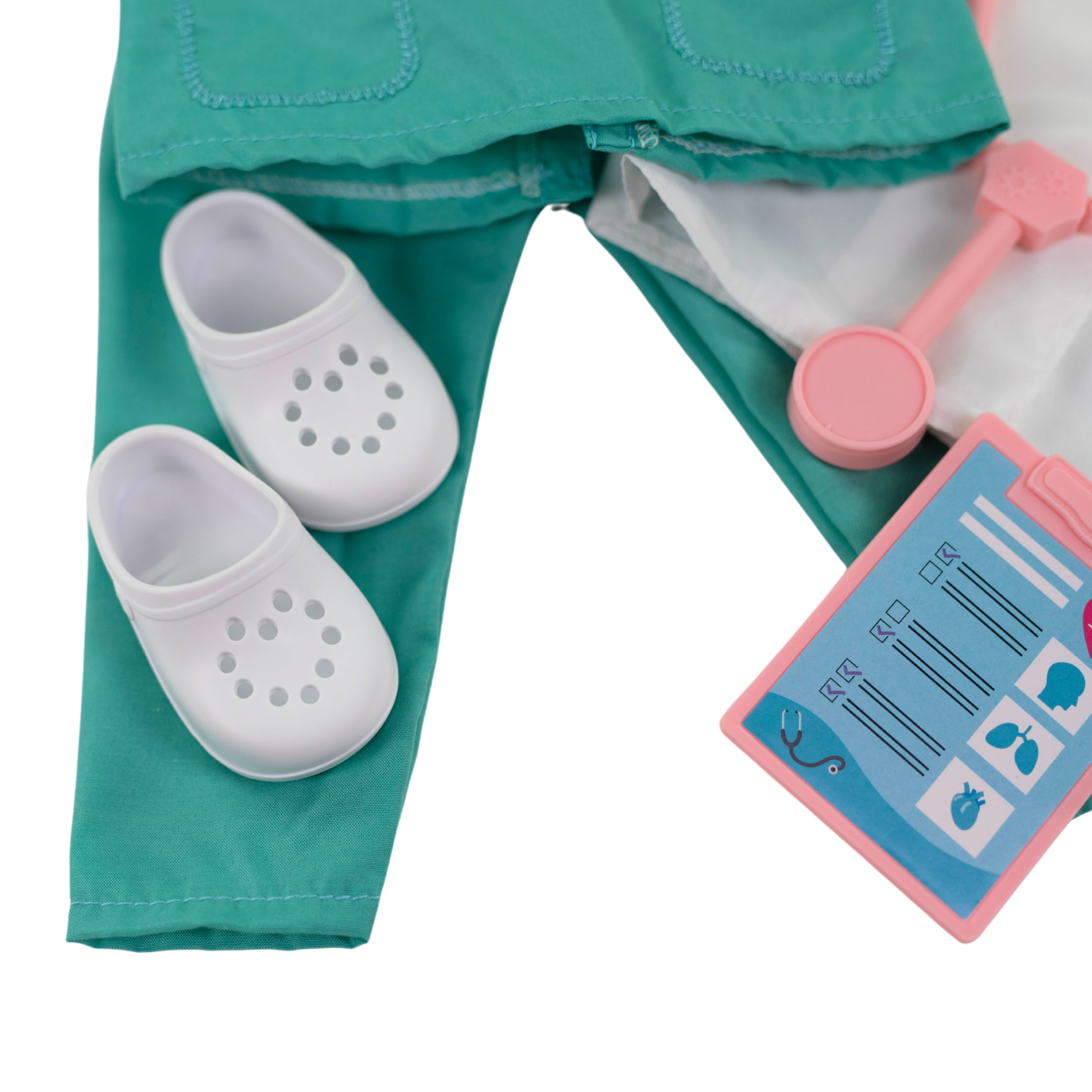 My Life As Doctor Fashion Set for 18-inch Doll, 7 Pieces Included; Blue and White Color