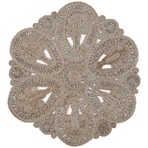 SAFAVIEH Natural Fiber Stamen Solid Area Rug, Grey, 8' x 8' Round