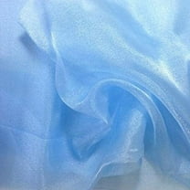 DECORATIVE SILK INC. Sparkle Crystal Sheer Organza Fabric Shiny 60" inch wide by the yard (Blue)