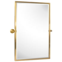 TEHOME Gold Metal Framed Pivot Rectangle Bathroom Mirror 24x36"