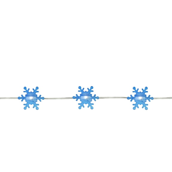 20-Count Blue Snowflake LED Christmas Fairy Lights, 6ft Copper Wire