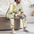 thumbnail image 7 of Naloa Bees Collecting Nectar Men’s Pajamas Set - Long Sleeve Button Down Sleep Shirt and Pajama Bottoms Sleepwear Set-Medium, 7 of 7