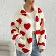 thumbnail image 6 of CHUMUD Women's Heart Graphic Jacket Full Zip Oversized Fuzzy Warm Coat Y2K Valentine's Day Gifts Winter Cardigan with Pockets, 6 of 7