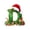 01#D, variant on Christmas Initial Ornament, Santa Hat and Holly Letter Pendant with A-Z Letters for Christmas Tree Stockings Gift Toppers and Keepsake Gifts