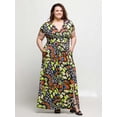 thumbnail image 3 of Plus Size Butterfly V Neck Side Slit Pocket Maxi Dress, 3 of 3