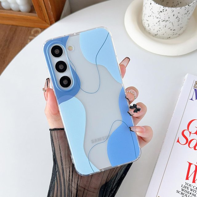 WWS-Compatible with Samsung Galaxy S22 Plus Case, Soft Shaped Art Design with Built-in Bumper Protective Phone Case, Cute Slim TPU Cover Designed for Samsung Galaxy S22 Plus Case,Blue