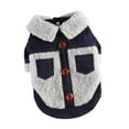 thumbnail image 1 of Moda Denim Fleece Winter Warm Dog Coat Suministros para mascotas Ropa de otoño e invierno para perros Ropa para perros Abrigos para clima frío para Sunnimix Chaqueta de perros, 1 of 8