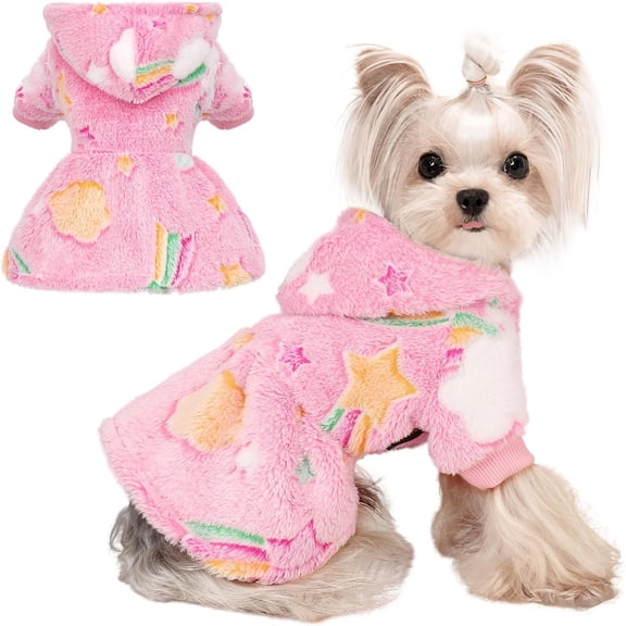 Dog Sweater Fleece Dog Hoodie Winter Puppy Clothes for Small Dogs Boy Girl Pet Hoodies Cold Weather Doggie Coats Fall Doggy Sweatshirt for Chihuahua Yorkie Cat Sweater Costume 1Pack