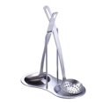 thumbnail image 1 of Amdohai 430 Stainless Steel Spoon Rest Utensils Holder Soup Ladle Rest Double Spoon Storage Rack Organizer for Home Kitchen, 1 of 9