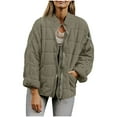 thumbnail image 2 of RQYYD Quilted Jacket for Women Lightweight Coat Full Zip Stand Collar Oversized Dolman Quilted Jackets Loose Warm Winter Outwears, 2 of 6