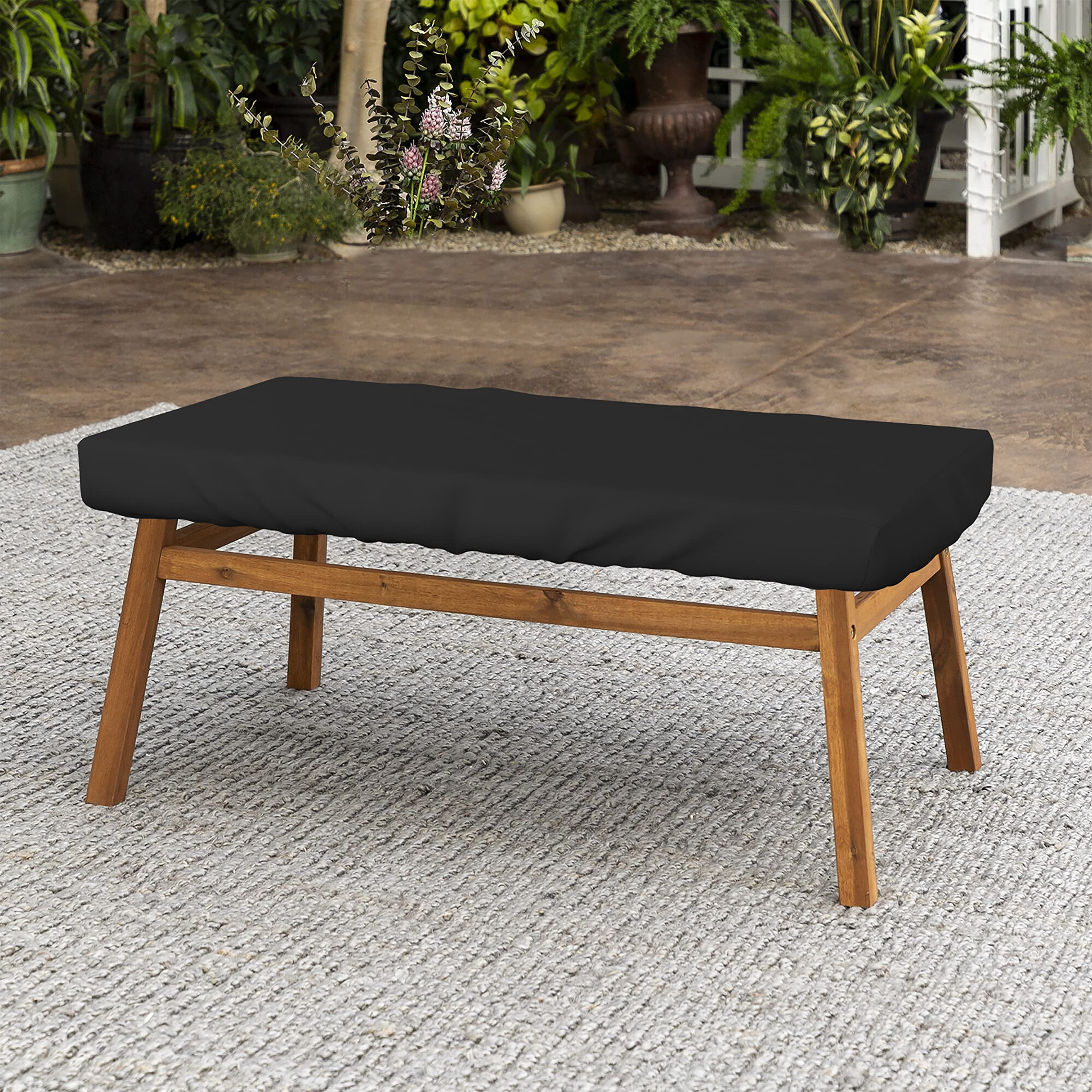 Covers & All Rectangle Table Top Cover, 18 Oz Heavy Duty Waterproof UV & Weather Resistant Patio Table Cover, Outdoor Table Cover for Patio Outdoor Furniture (5" H x 100" W x 50" D Inches, Black)