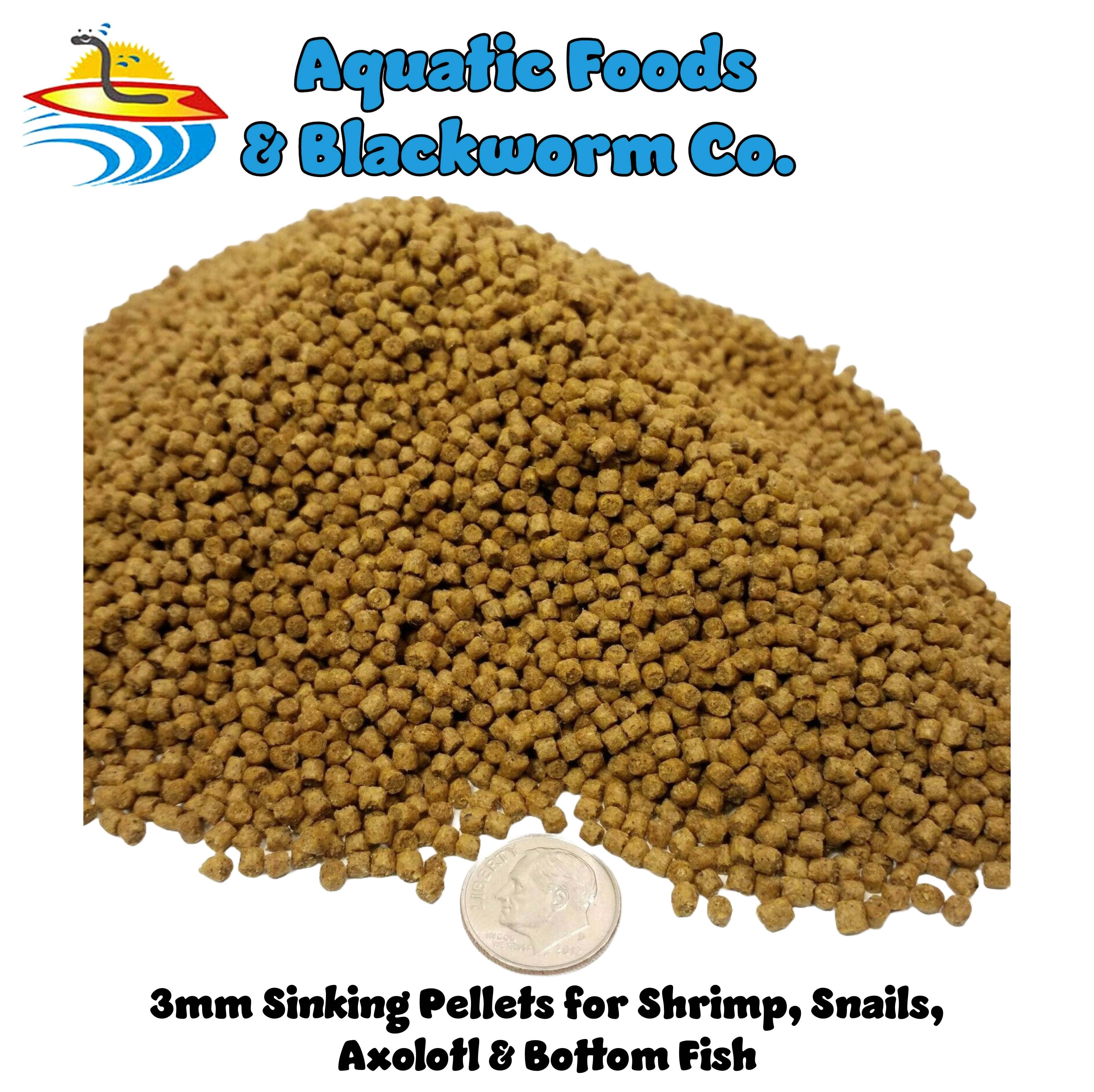 40% Protein 3mm Sinking Pellets for Axolotl, Shrimp, Snails, Crabs, Catfish, Plecos for All Tropical Fish. Pellets by Zeigler…5-lb Lg Jar
