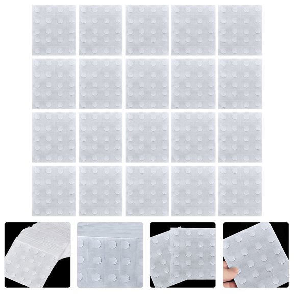DRAFIDEEP 50 Sheets White Square Scrapbook Glue Tape Adhesion Stickers for Balloon Crafting