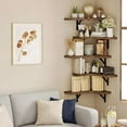 thumbnail image 2 of Fairy 5pcs Corner Floating Shelves for Wall, Rustic Wood Wall Shelves, 16.1x11.4 inches, Walnut, 2 of 6