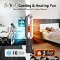 thumbnail image 2 of Xcity TP18Pro 2 in 1 Tower Fan and Heater, Bladeless Tower Fan with 10 Cooling+ 3 Heating Levels, 71° Oscillation Quiet Brushless DC Motor Remote Control for Bedroom Living Room Home Office,White, 2 of 7