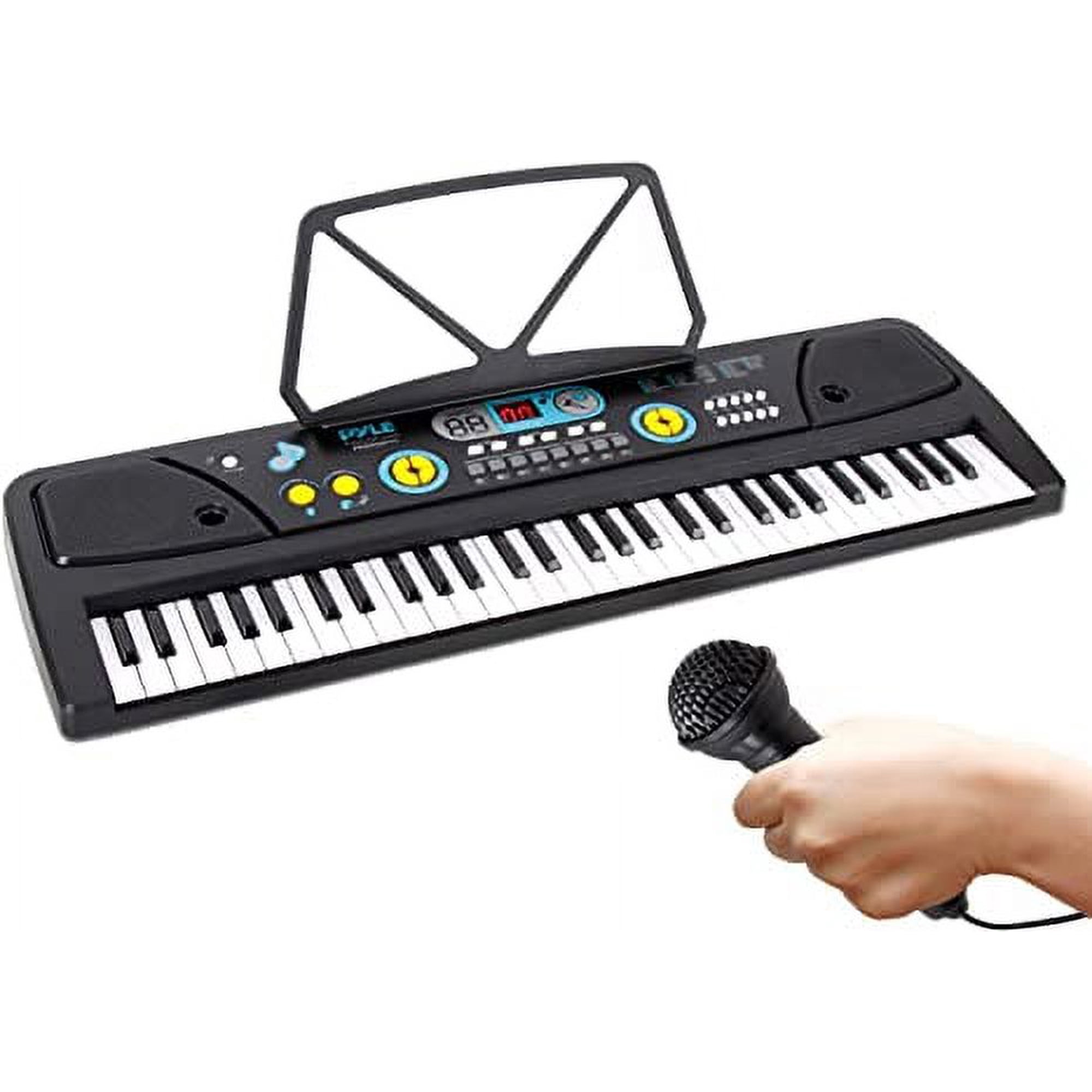Pyle Digital Piano Kids Portable 61 Key Piano Keyboard Learning Keyboard for Beginners W/ Drum Pad