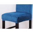 thumbnail image 4 of Velvet Bar Stool Cover, Stretch Pub Counter Height Side Chair Slipcover Removable Washable Dining Chair Covers Protector for Dining Room Kitchen Cafe Furniture Chair-blue-2 PCS, 4 of 8