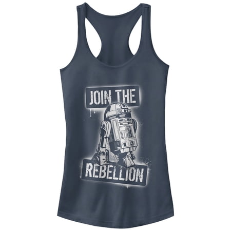 Junior s Star Wars R2-D2 Join the Rebellion Racerback Tank Top Indigo X Large