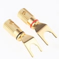 thumbnail image 3 of Conector Banana Tipo Y/U de 2 Piezas Sunnimix Conectores de Audio Color Dorado, 3 of 7