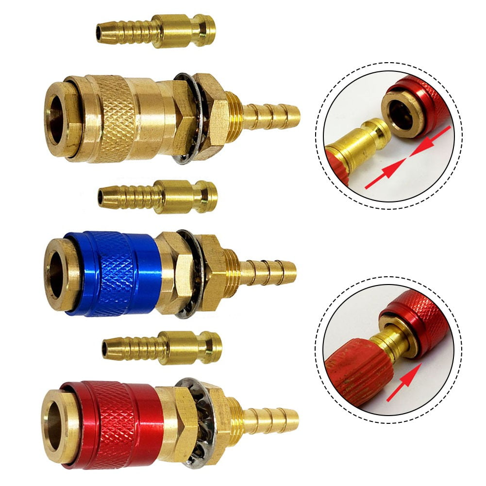 Gas & Water Quick Connector For Tube Inner Diameter 8Mm With Hose Quick Connect 3Pcs