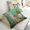 thumbnail image 5 of llama cactus decorativelinen toss pillowcase decoration pillowcase gifting preferred 18x18 inch cushion cover sofa pillowcase sofa bedroom living room car, 5 of 8