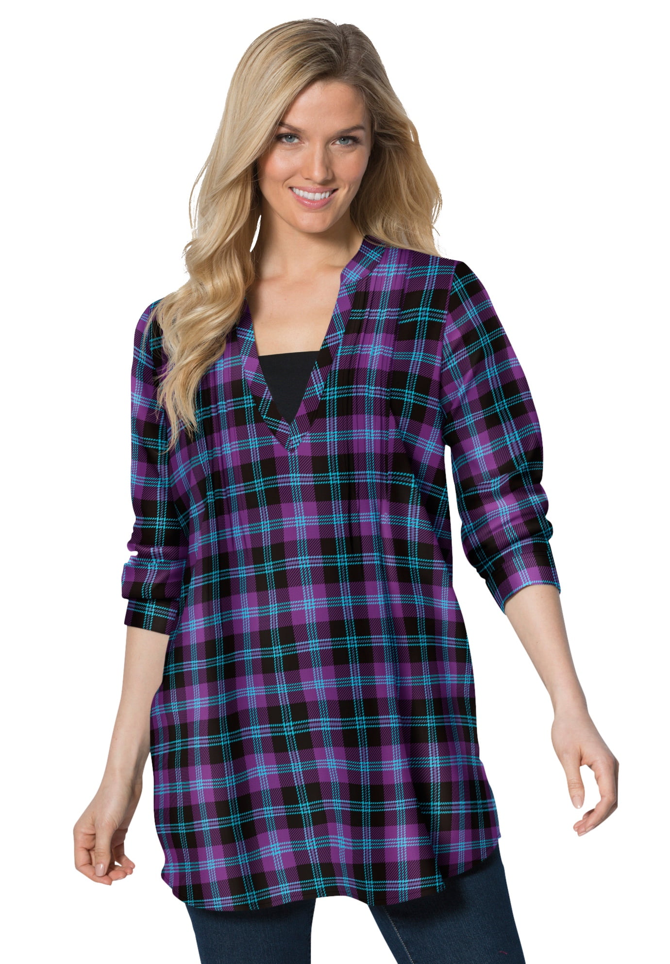 Woman Within Woman Within Women's Plus Size Flannel Tunic With