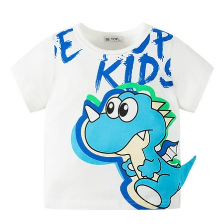 

Little Boy Clothing Toddler Kids Baby Boys Cartoon Dinosaur Short Sleeve Crewneck T Shirts Tops Clothes For Children