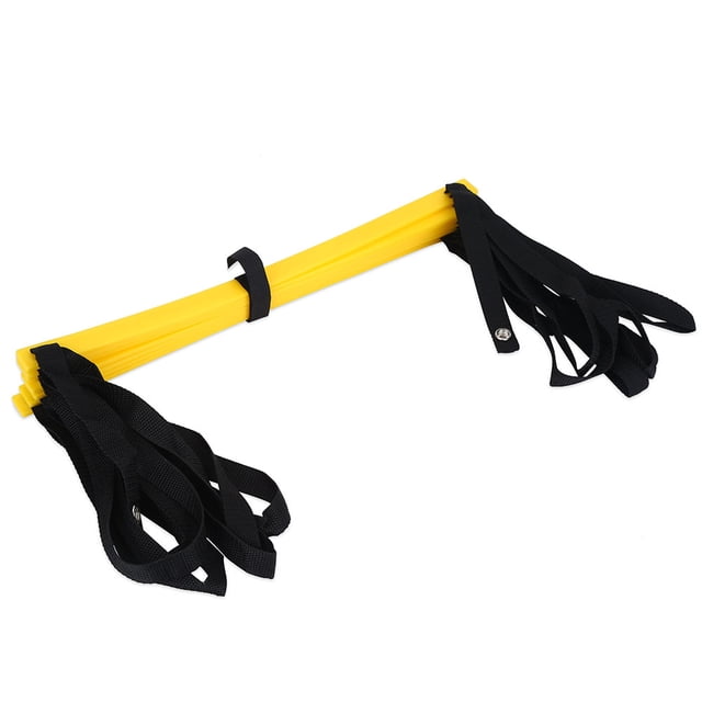 Yellow 7-Rung Agility Ladder, Premium PP & Nylon Speed Training Ladder for Soccer, Basketball & More - Boosts Foot Speed, Coordination & Core Strength, Portable Foldable Design for Easy Setup, Carry