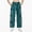 A-Green100, variant on Womens Side Snap Stripe Pant Wide Leg Full Length Drawstring Waist Trouser Smooth Casual Street Pants