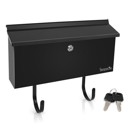 Mailbox Labels Outdoor SereneLife SLMAB27 - Indoor/Outdoor Wall Mount Locking Mailbox with Newspaper Holder, Includes Keys ()