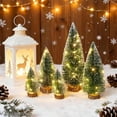 thumbnail image 3 of BinKFF Mini Christmas Tree with Lights, Small Table Top Decorations, Desktop Miniature Pine Tree Xmas Holiday Decor Indoor Home, Bottle Brush Trees with Wooden Base, with Light, 3 of 8