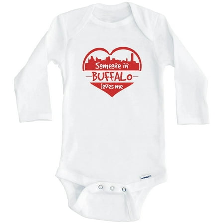 

Someone in Buffalo Loves Me Buffalo New York Skyline Heart One Piece Baby Bodysuit (Long Sleeve) 0-3 Months White