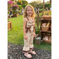 thumbnail image 6 of Cjfdfy Toddler Baby Girl Thanksgiving Outfit My Rolls Are Homemade Fall Clothes Infant Baby Girls Romper Overalls Cute Letters Bread Embroidery Sleeveless Bell Bottom Plaid Jumpsuit Flare Pants, 6 of 9