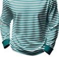 thumbnail image 5 of Men's Striped Pullover Tops Long Sleeve Crewneck Color Block Casual T Shirts Basic Blouse, 5 of 5