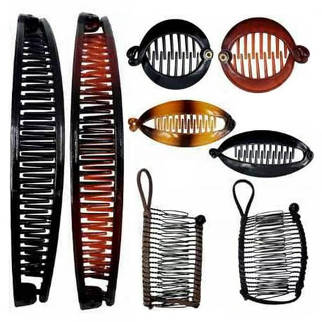 Ensemble de Pinces Banane Française : Pince à Cheveux Vintage Queue de Poisson Peigne Clincher Porte-Queue de Cheval