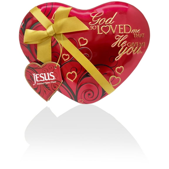 God So Loved Me Heart Tin - Large