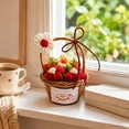 thumbnail image 4 of Beforeyayn Crochet Flower Basket, Handmade Knit Bouquet In Basket For Gift Givers, Farmhouse Shelf And Table, Gifting For Thanksgiving Hostess Or Teacher., 4 of 6